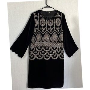 Beech Tree black velvet gold metallic kurtis ethnic dress